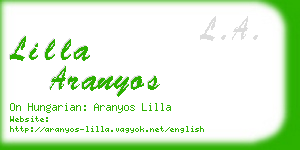 lilla aranyos business card